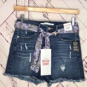 Celebrity Pink High-Rise Belted Shorts